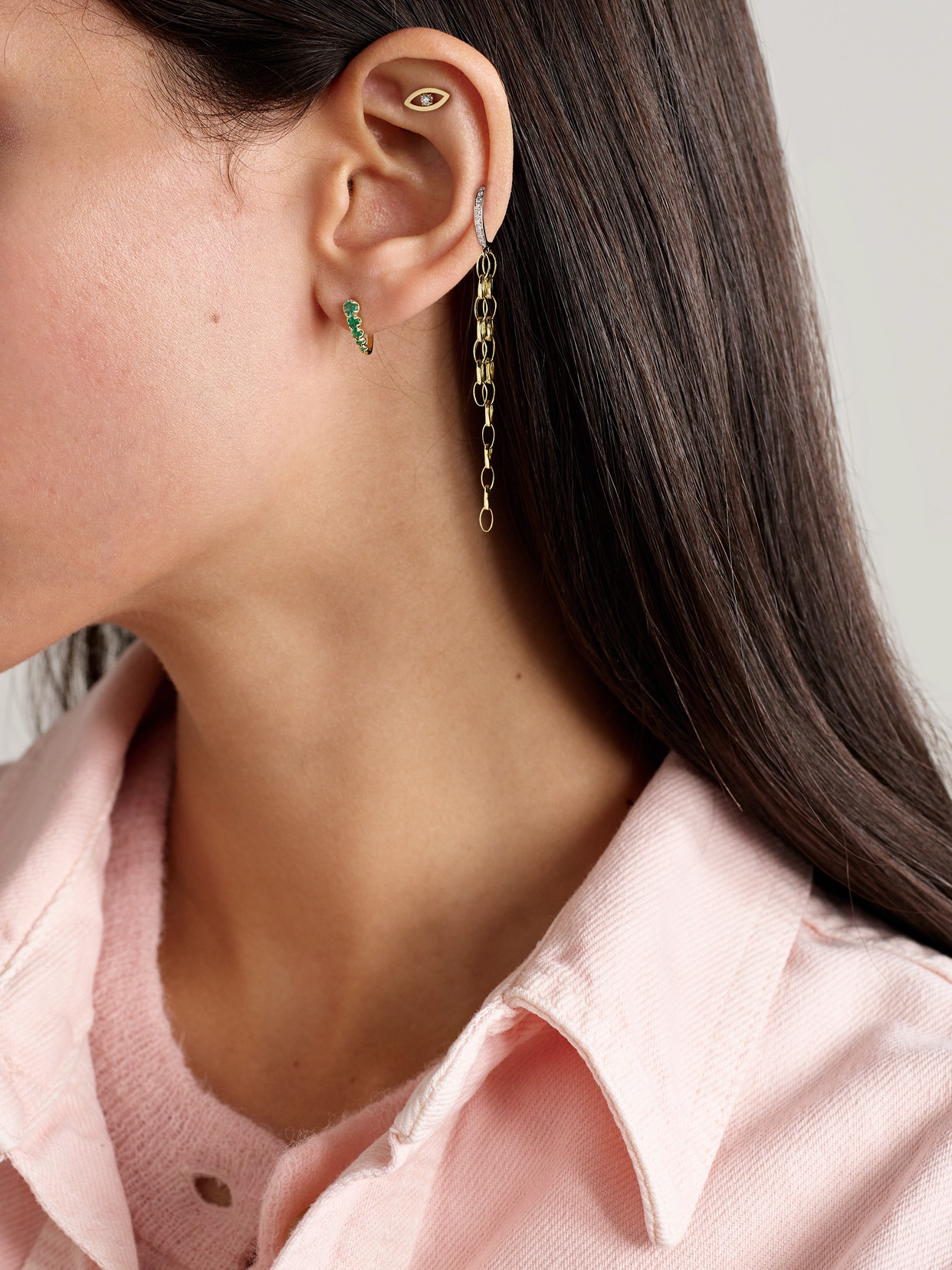 Jennifer Meyer Edith 18-karat Gold Emerald Earrings In Gold