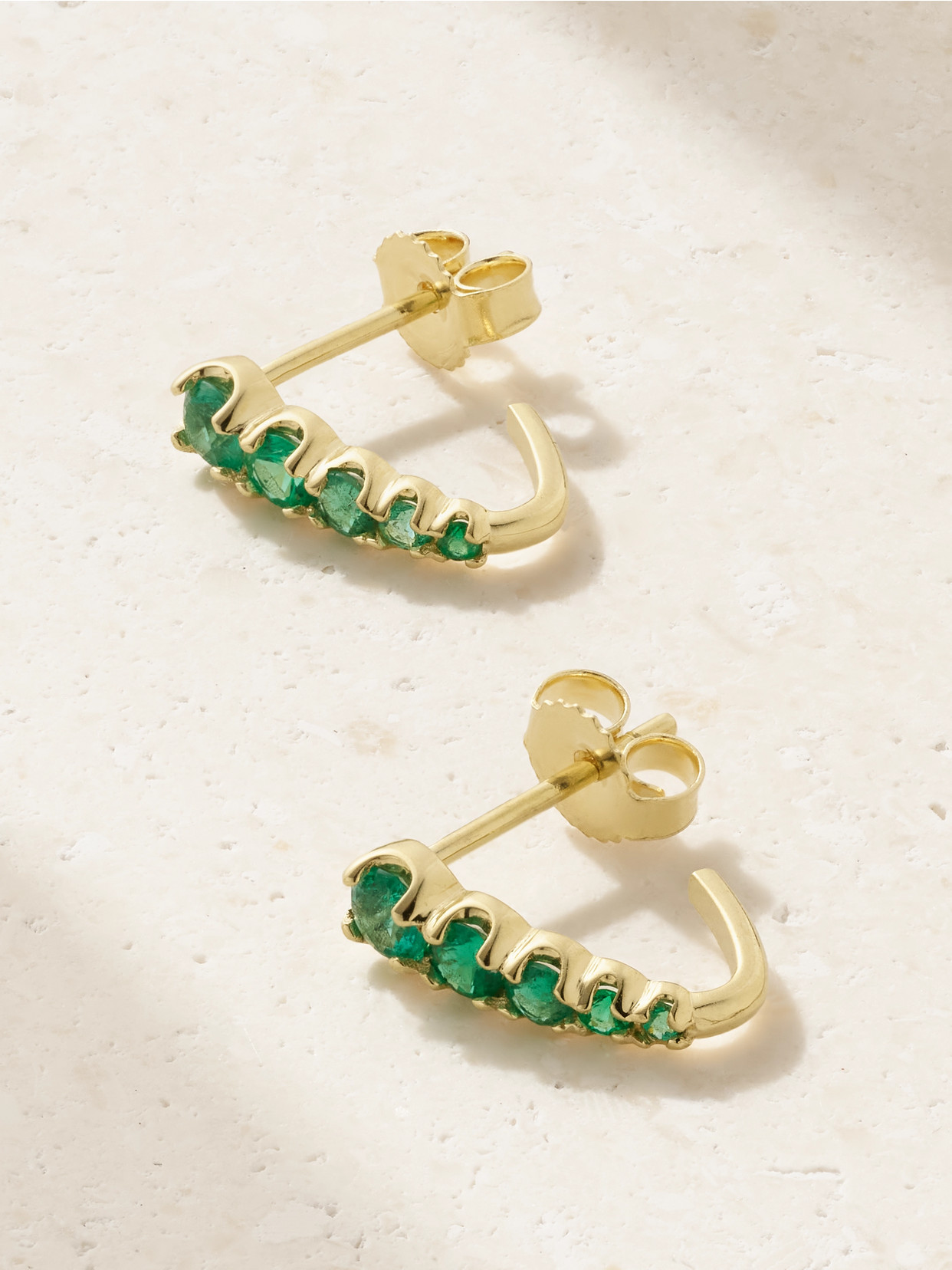 Jennifer Meyer Edith 18-karat Gold Emerald Earrings