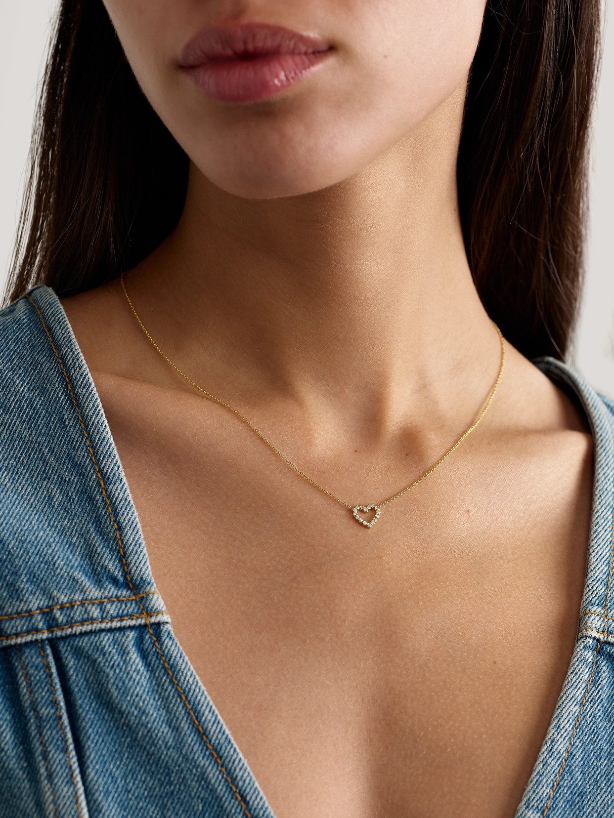 Jennifer Meyer Open Heart 18-karat Gold Diamond Necklace In Gold