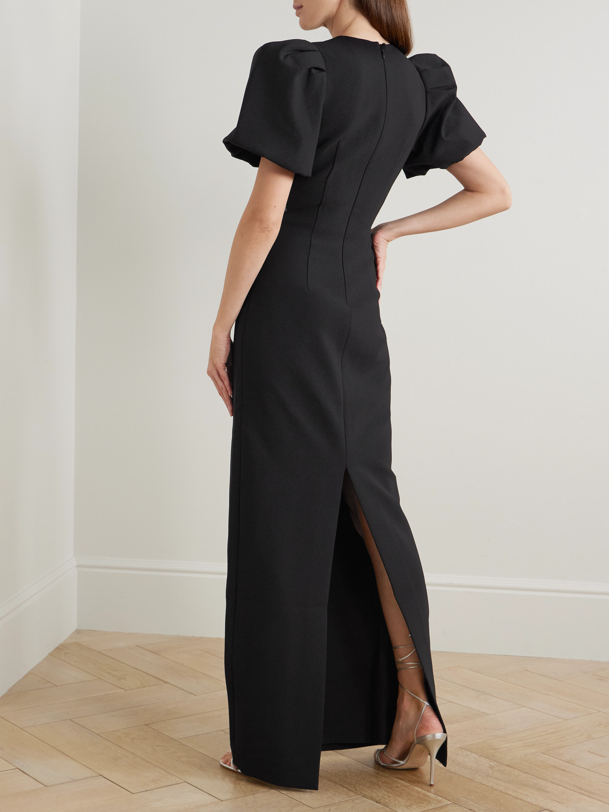 Rebecca Vallance Zephyr Embellished Crepe Gown In Black