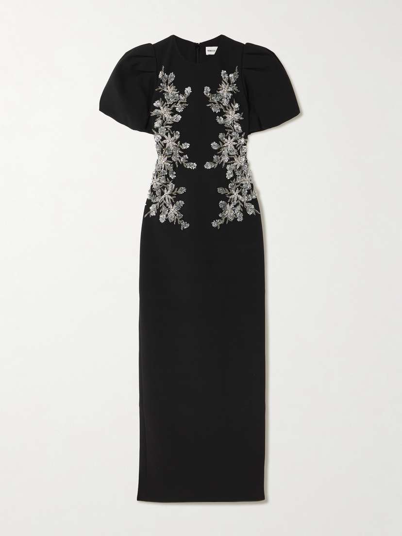 Rebecca Vallance Zephyr Embellished Crepe Gown