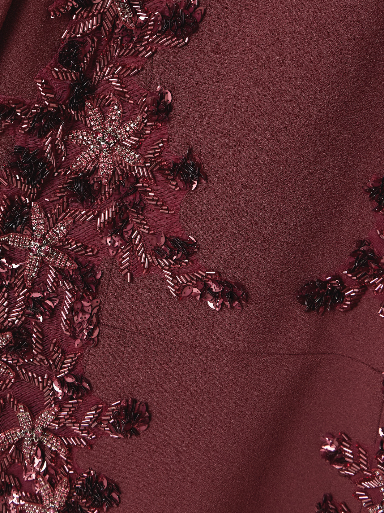 Rebecca Vallance Lulee Embellished Crepe Gown In Burgundy