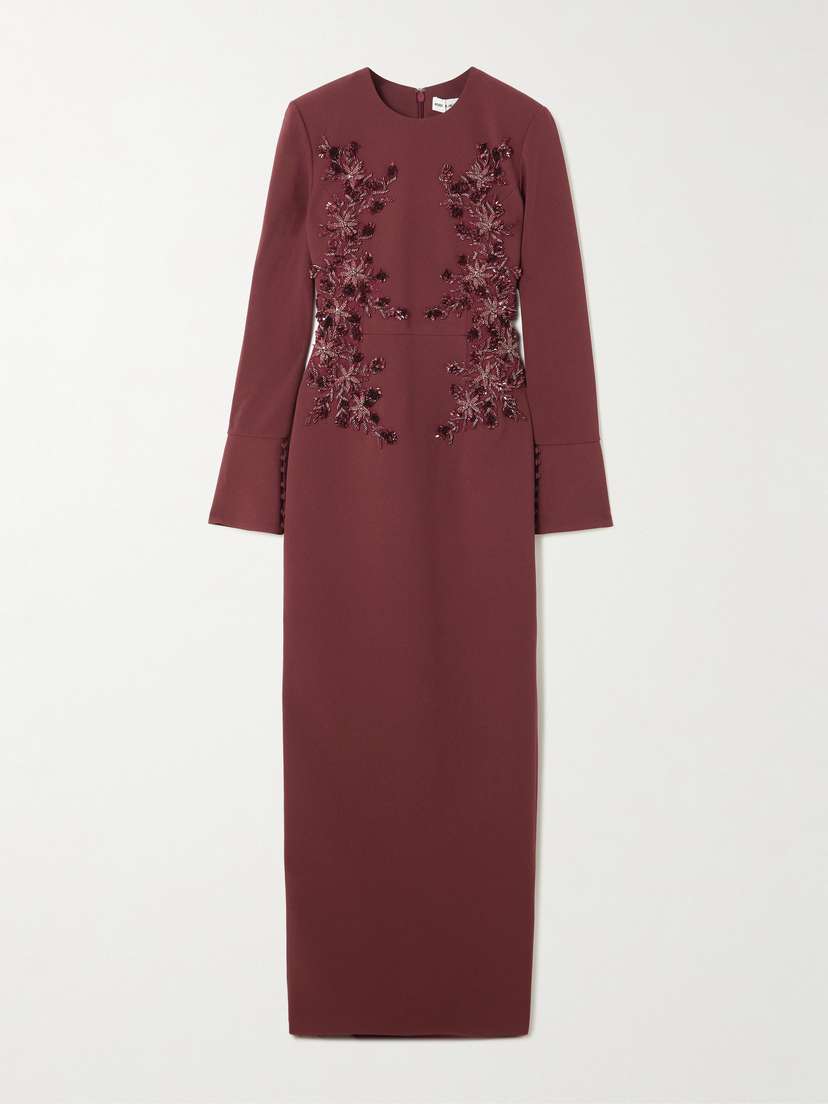 Rebecca Vallance Lulee Embellished Crepe Gown