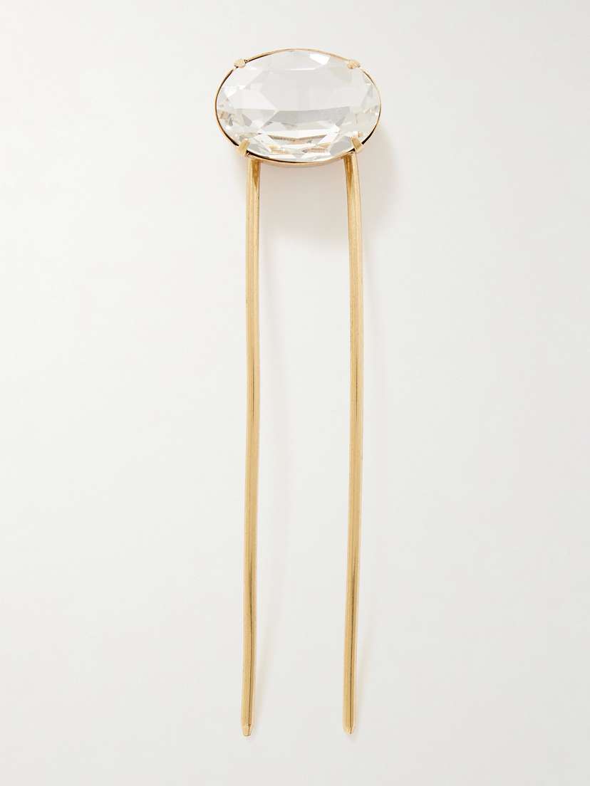Jennifer Behr Gemma Gold-plated Crystal Hair Pin