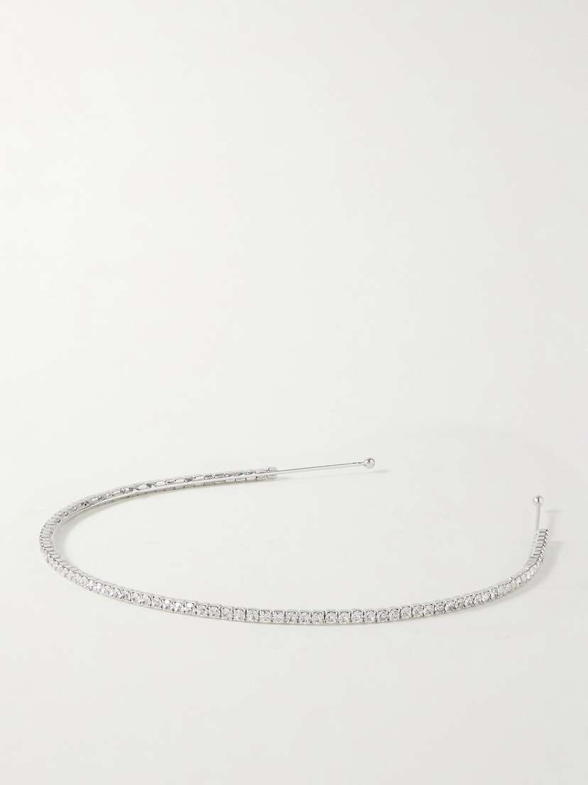 Jennifer Behr Elize Silver-tone Swarovski Crystal Headband