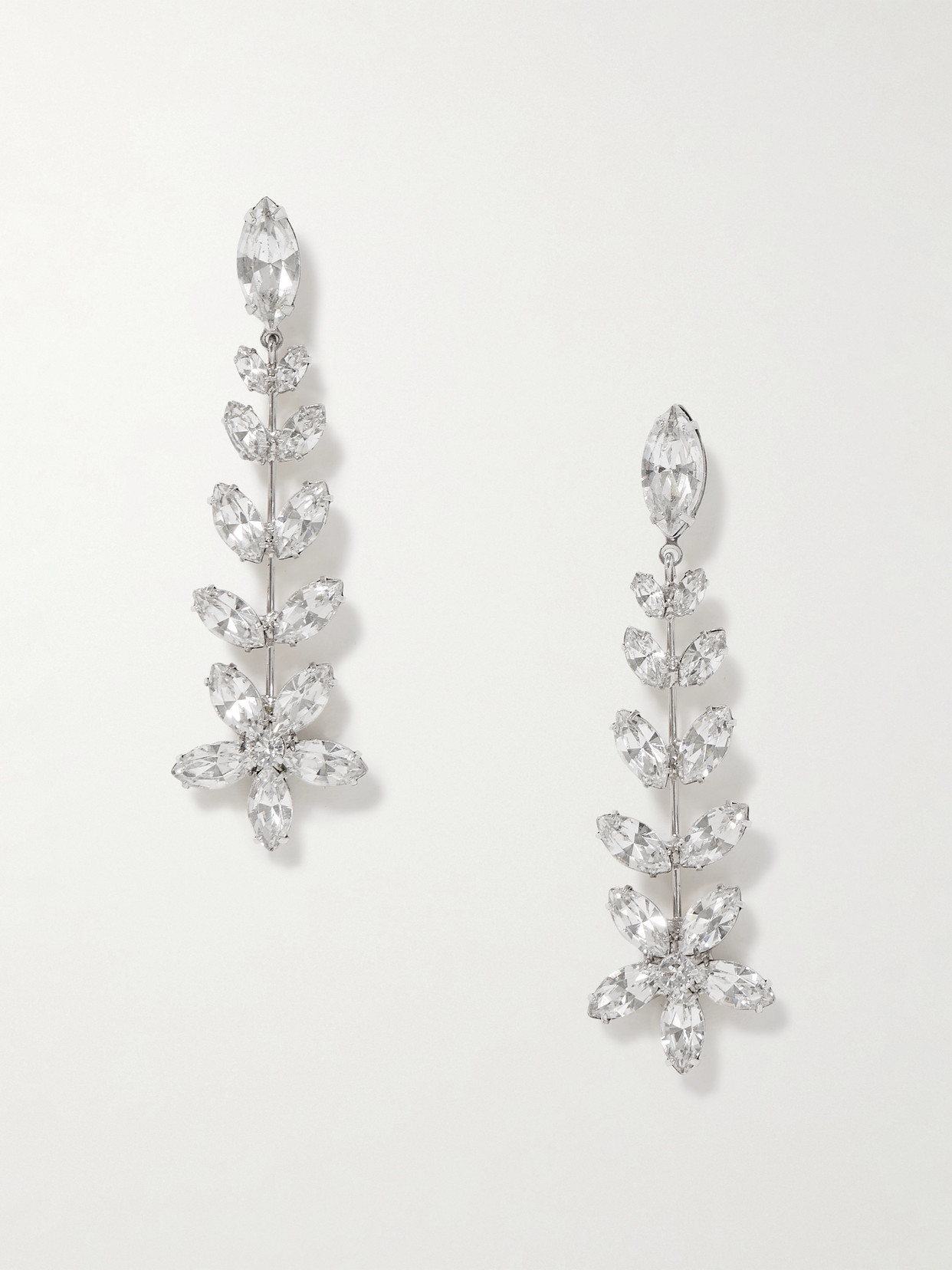 Jennifer Behr Vianca Rhodium-plated Crystal Earrings In Metallic