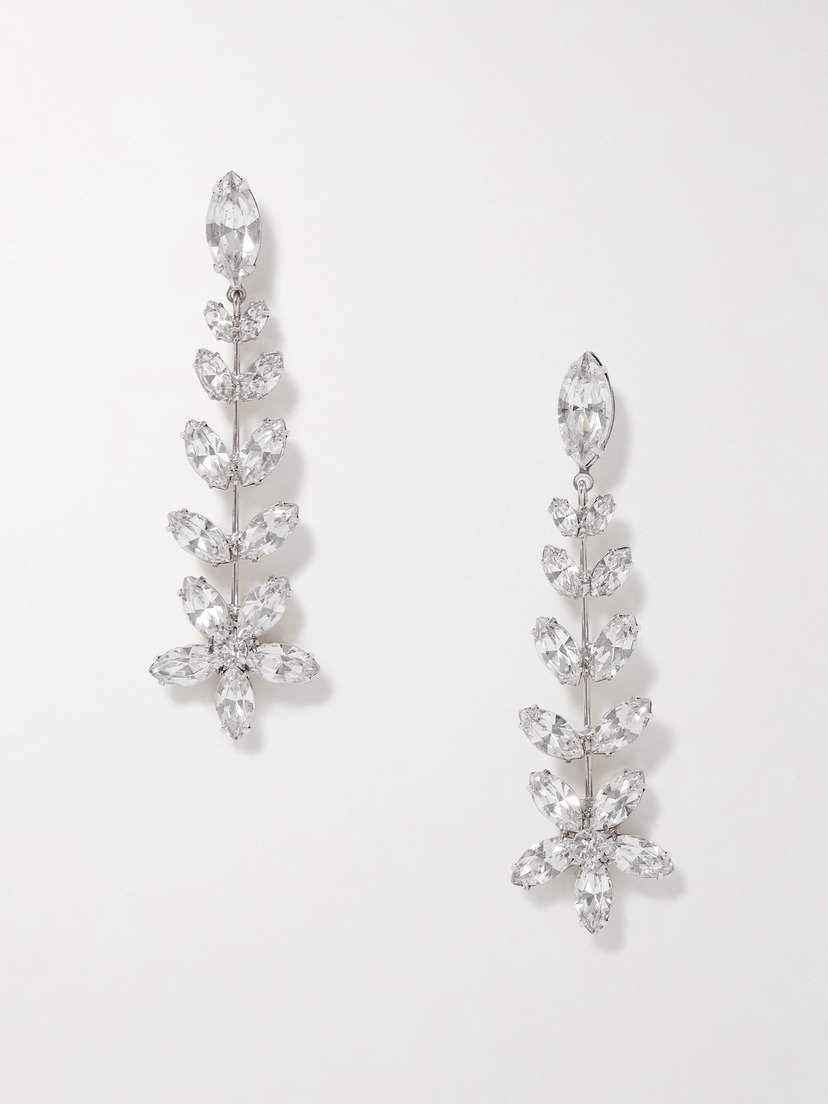 Jennifer Behr Vianca Rhodium-plated Crystal Earrings