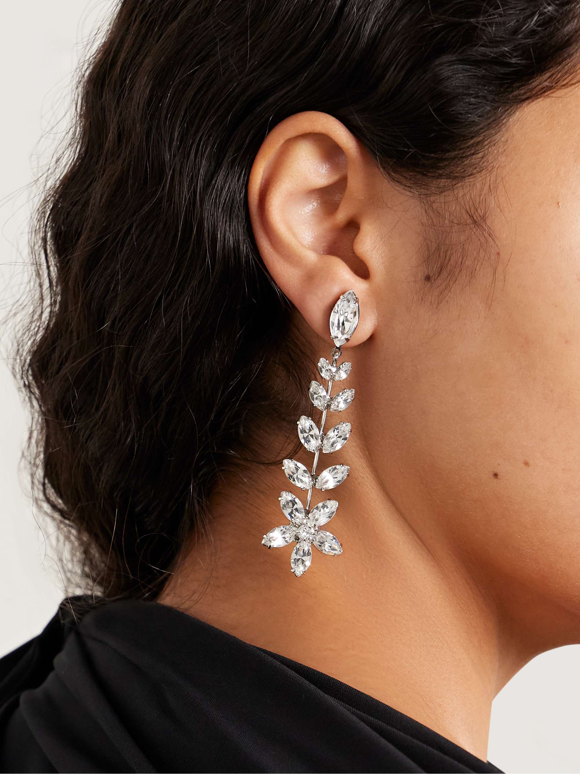 Jennifer Behr ピアス JENNIFER BEHR ロジウムメッキ クリスタル ピアス | NET-A-PORTER