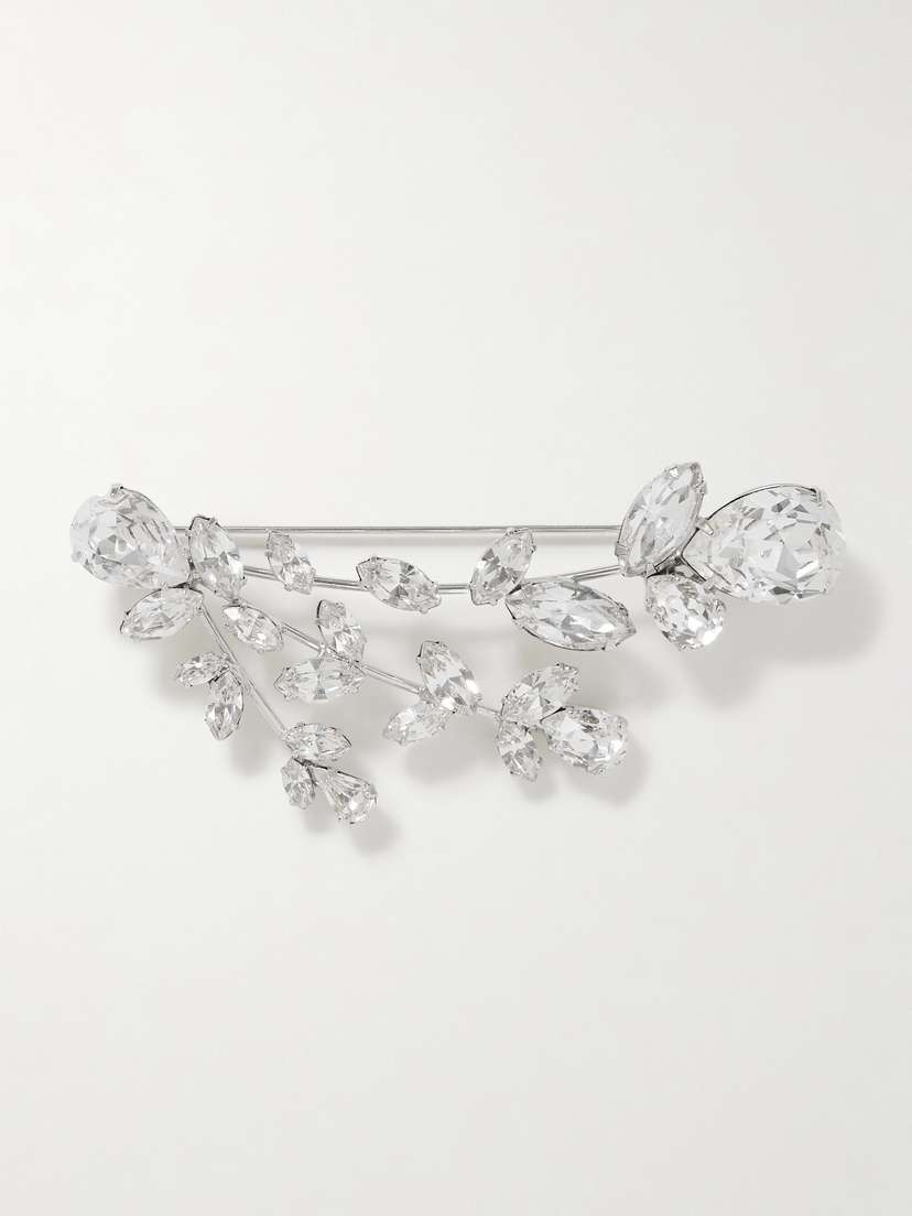 Jennifer Behr Apolline Silver-tone Crystal Brooch