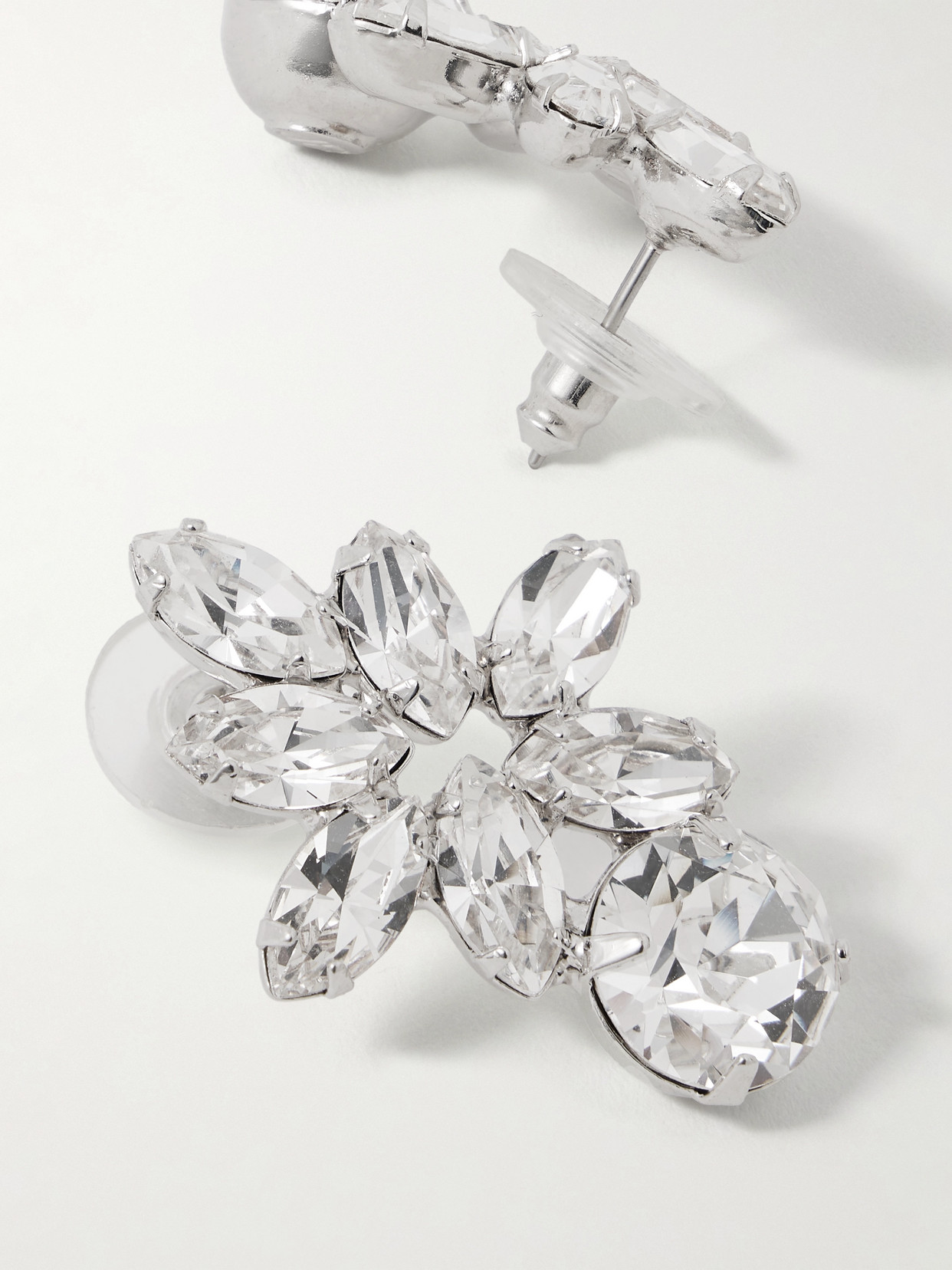 Jennifer Behr Maura Rhodium-plated Crystal Earrings In Metallic