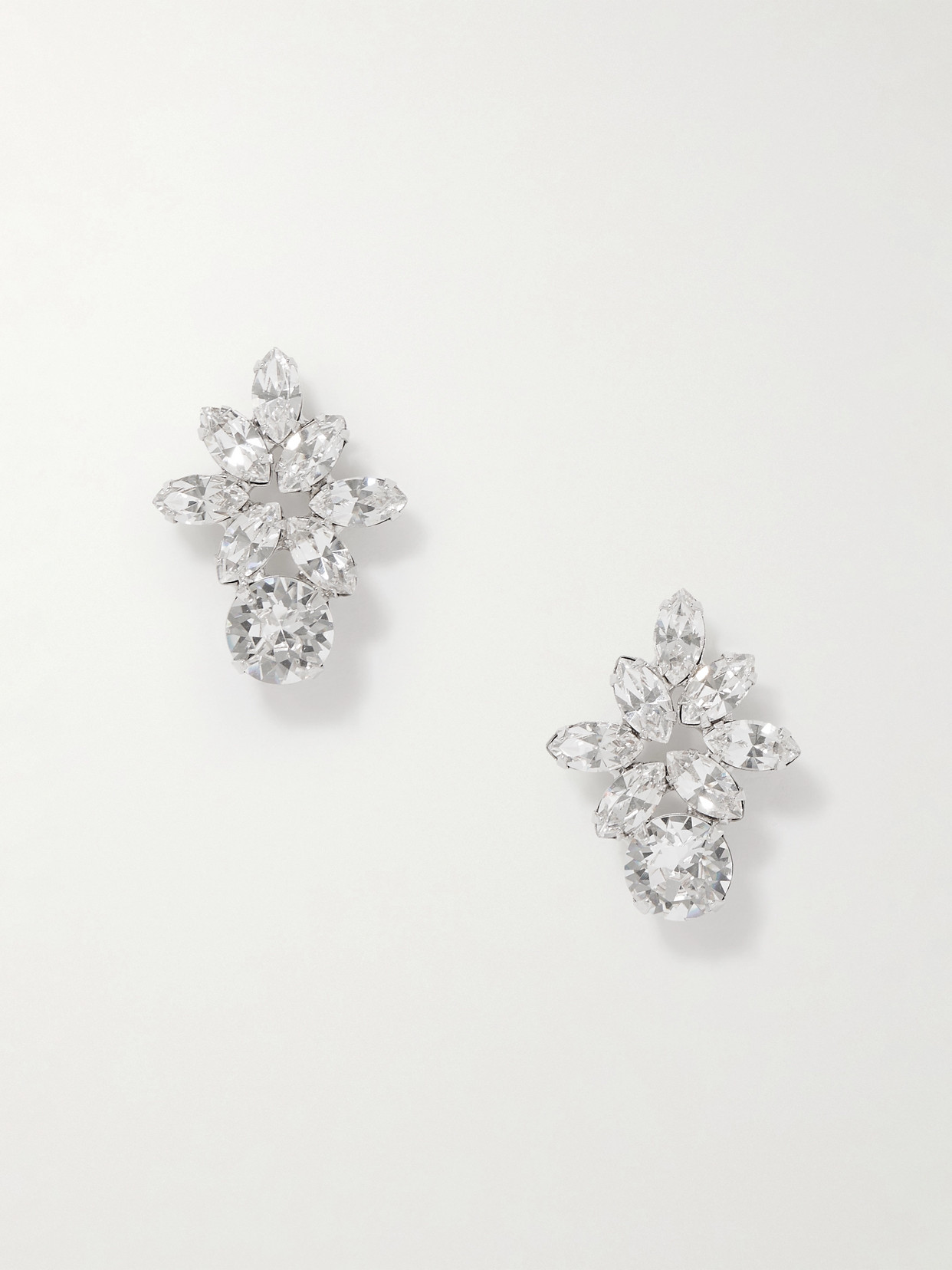 Jennifer Behr Maura Rhodium-plated Crystal Earrings In Metallic