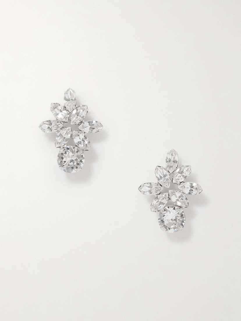 Jennifer Behr Maura Rhodium-plated Crystal Earrings