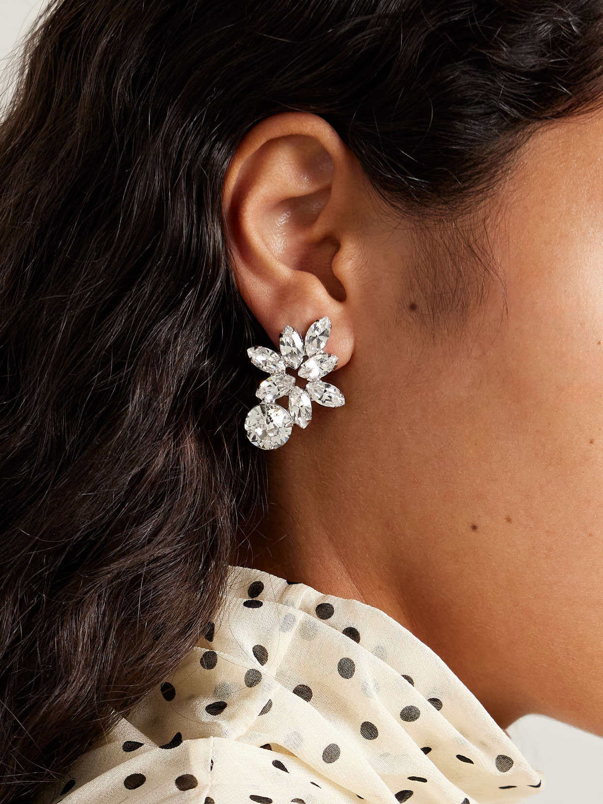 Jennifer Behr Maura Rhodium-plated Crystal Earrings In Metallic