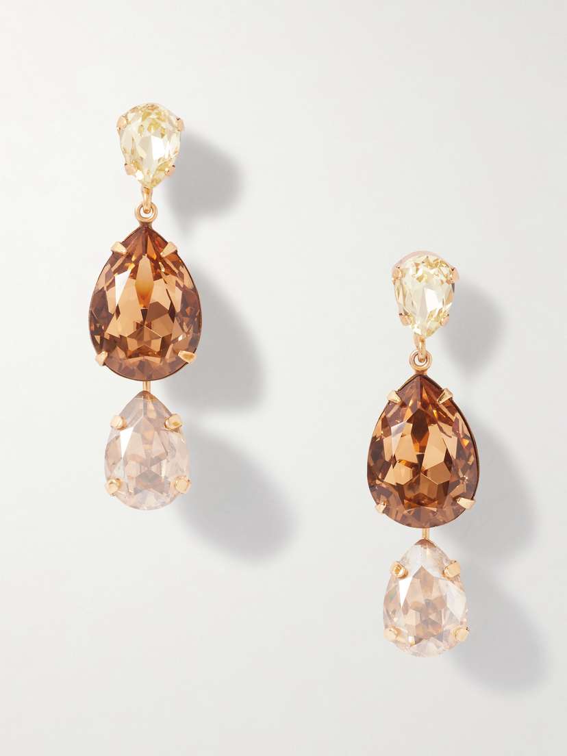 Jennifer Behr Natalina 18-karat Gold-plated And Crystal Earrings