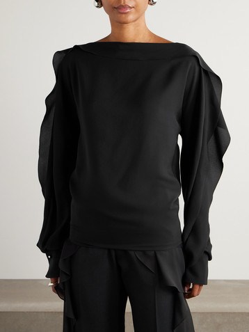 Lanvin Ruffled silk-crepe blouse
