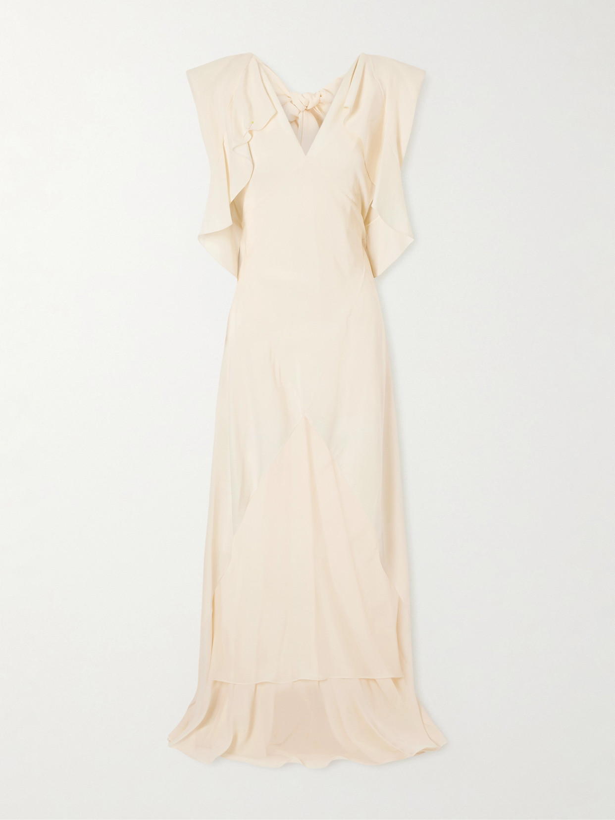 Lanvin Ruffled Silk-georgette Gown In White