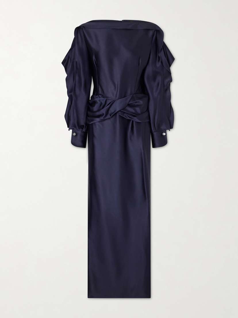 Lanvin Ruffled Gathered Satin Gown