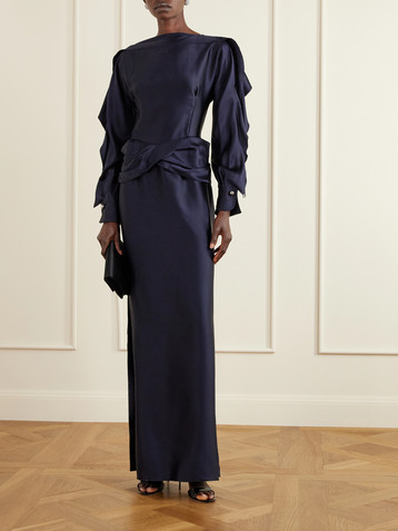 Lanvin Ruffled gathered satin gown