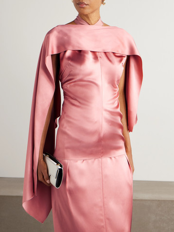 Lanvin Scarf-detailed draped satin top