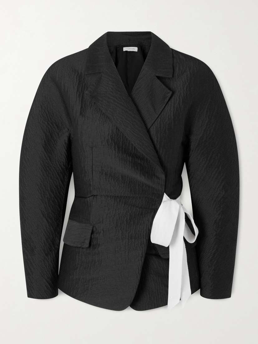 Lanvin Belted Textured-satin Jacket