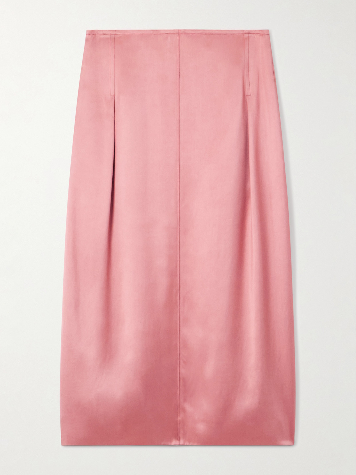 Lanvin Pleated Satin Midi Skirt In Pink