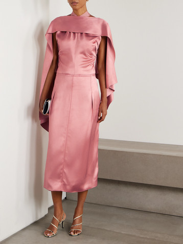 Lanvin Pleated satin midi skirt