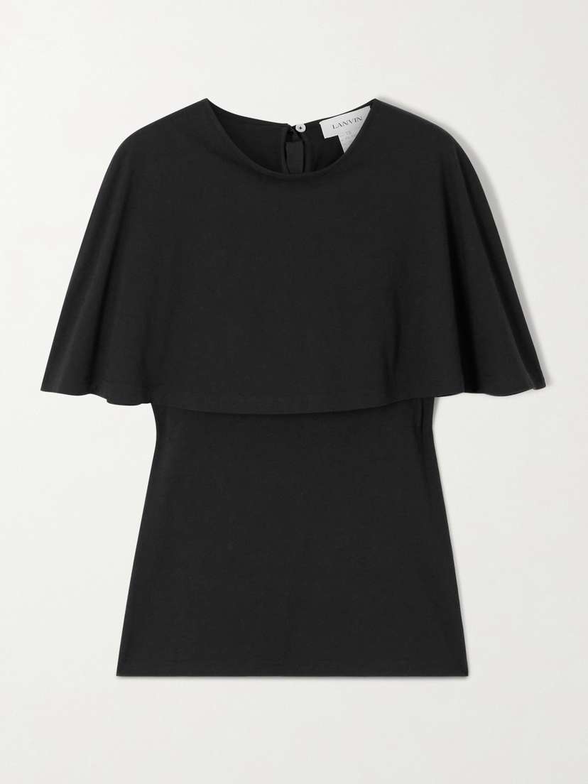 Lanvin Cape-effect Cotton And Silk-blend T-shirt
