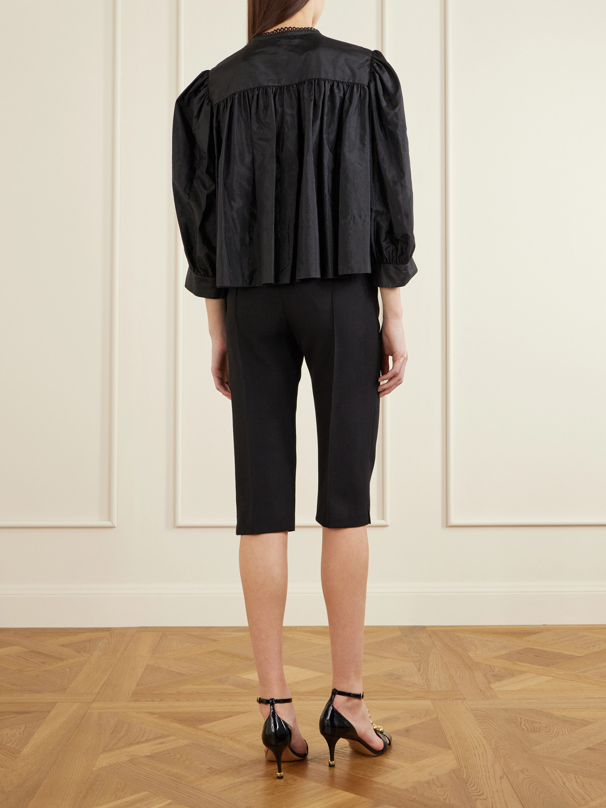 Chloé - Ruffled Broderie Anglaise-Trimmed Taffeta Blouse