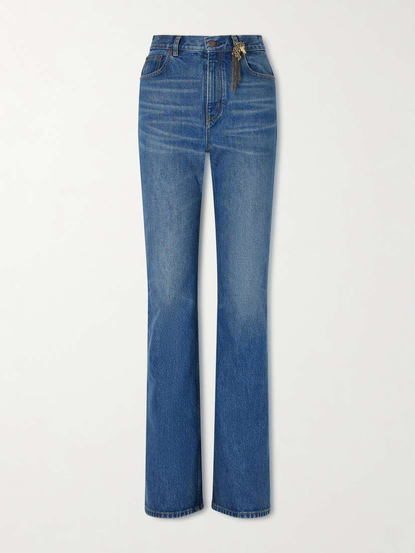 Chloé Embellished High-rise Straight-leg Organic Jeans