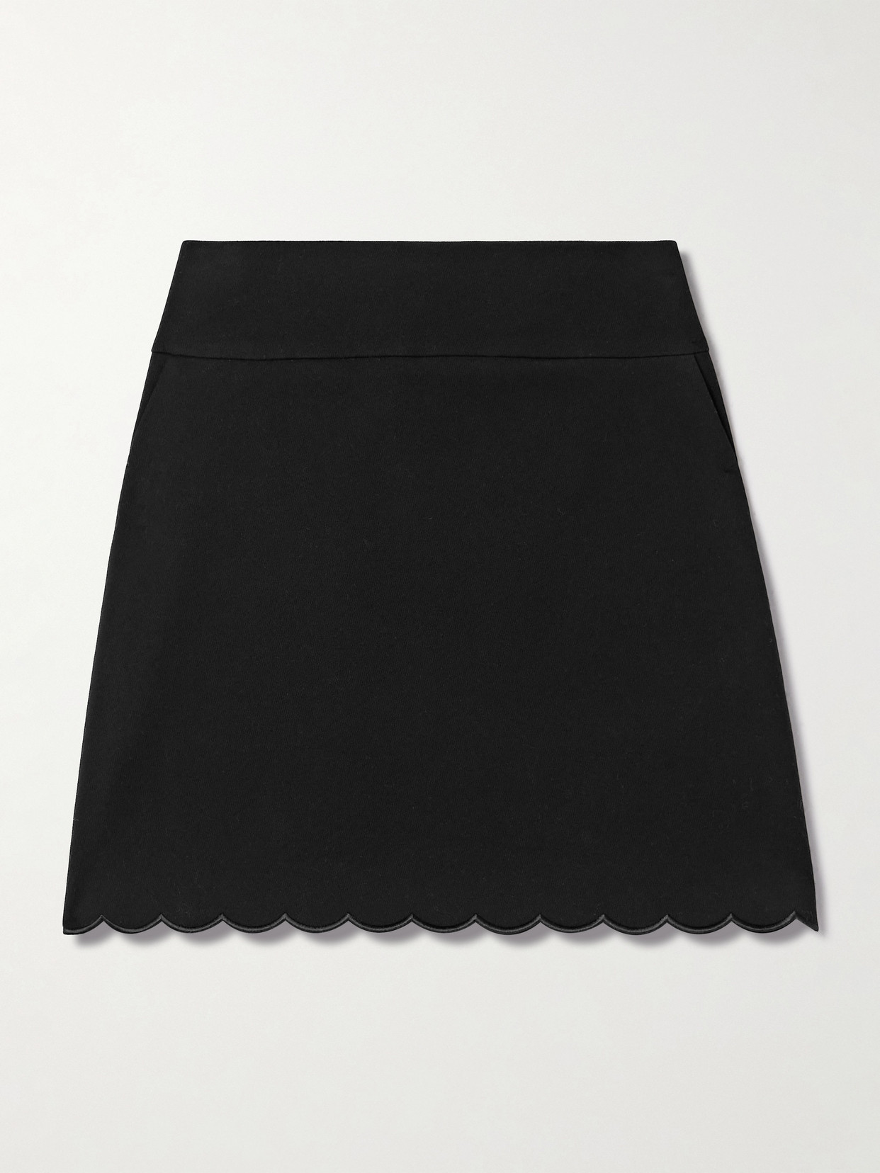 Chloé Scalloped Cotton-blend Mini Skirt In Black