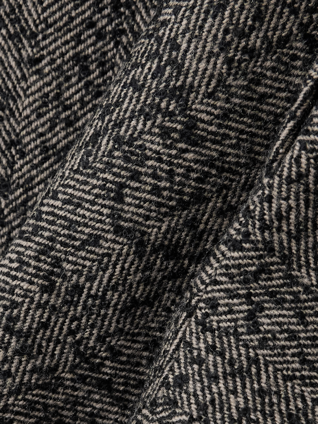 Chloé Double-breasted Herringbone Wool-blend Blazer In Gray