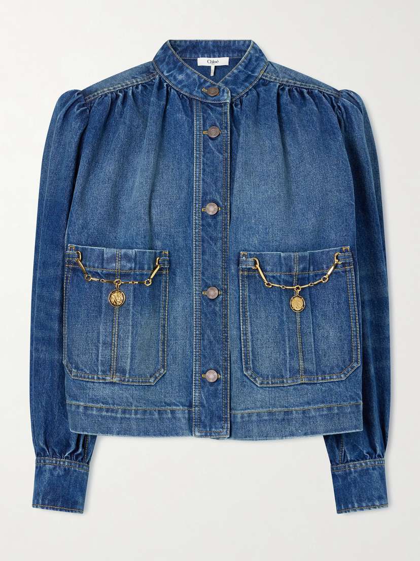 Chloé Embellished Organic Denim Jacket