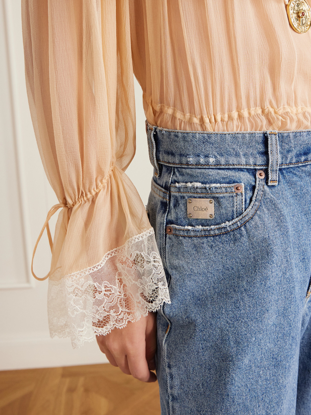 Chloé Light Indigo High-waisted Tapered Jeans In Blue