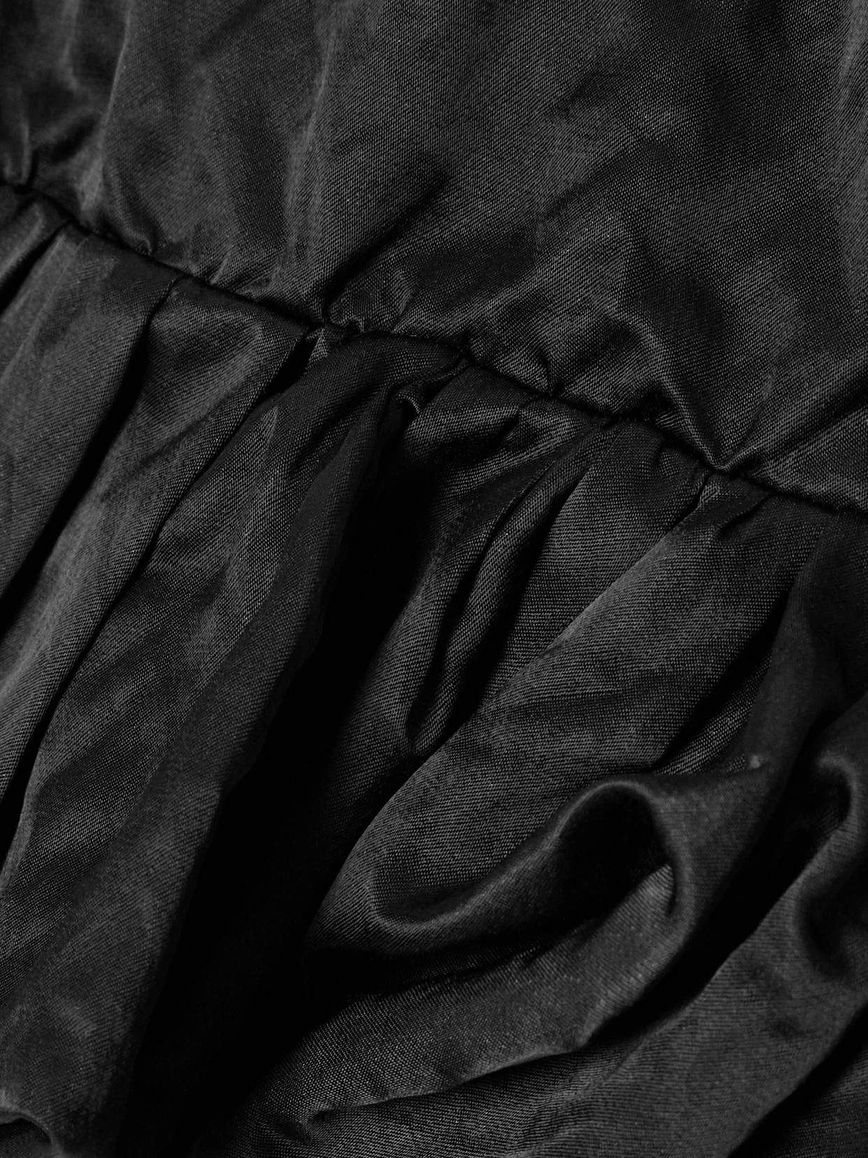 Chloé Ruffled Satin Mini Skirt In Black