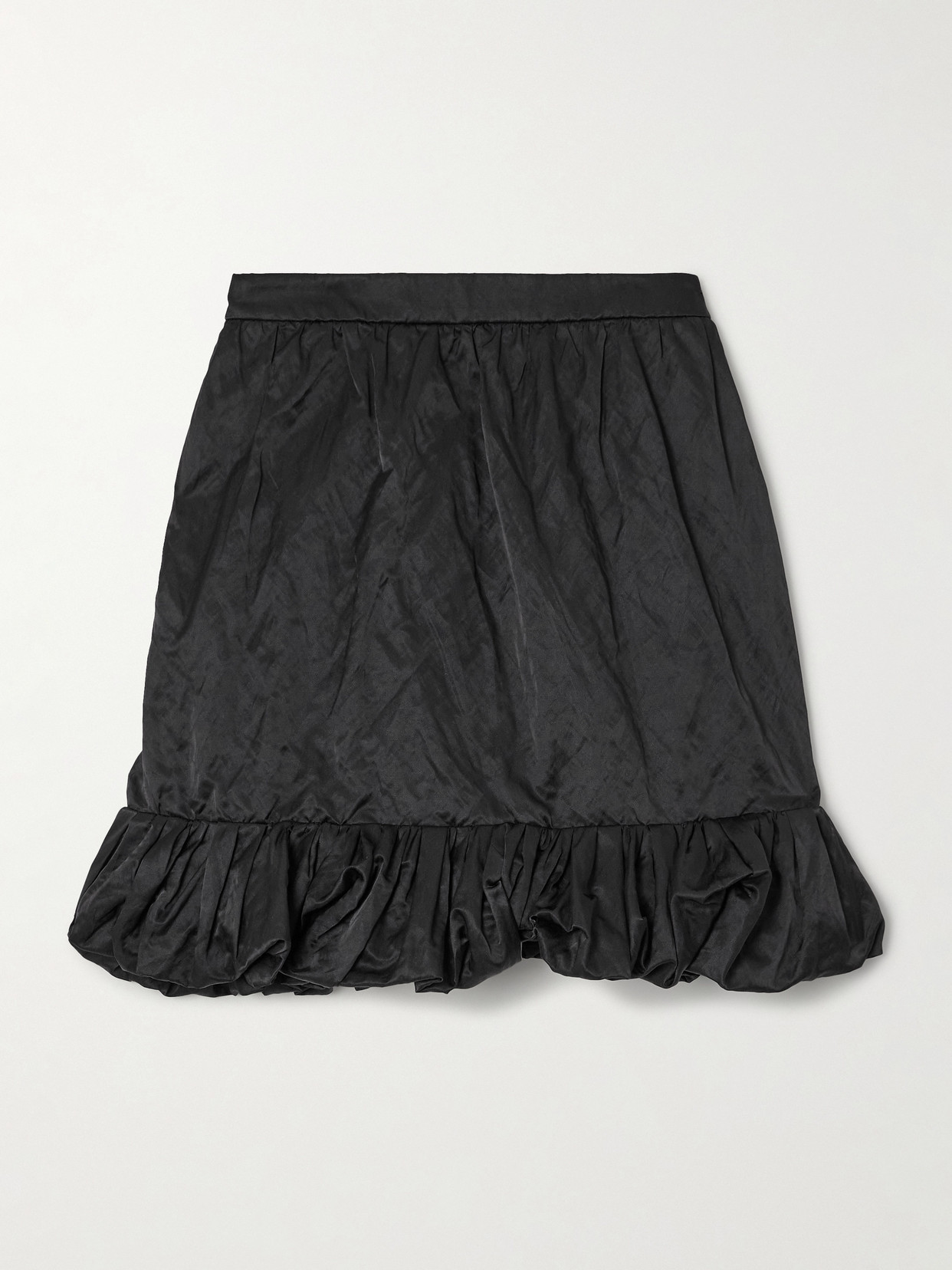 Chloé Ruffled Satin Mini Skirt In Black