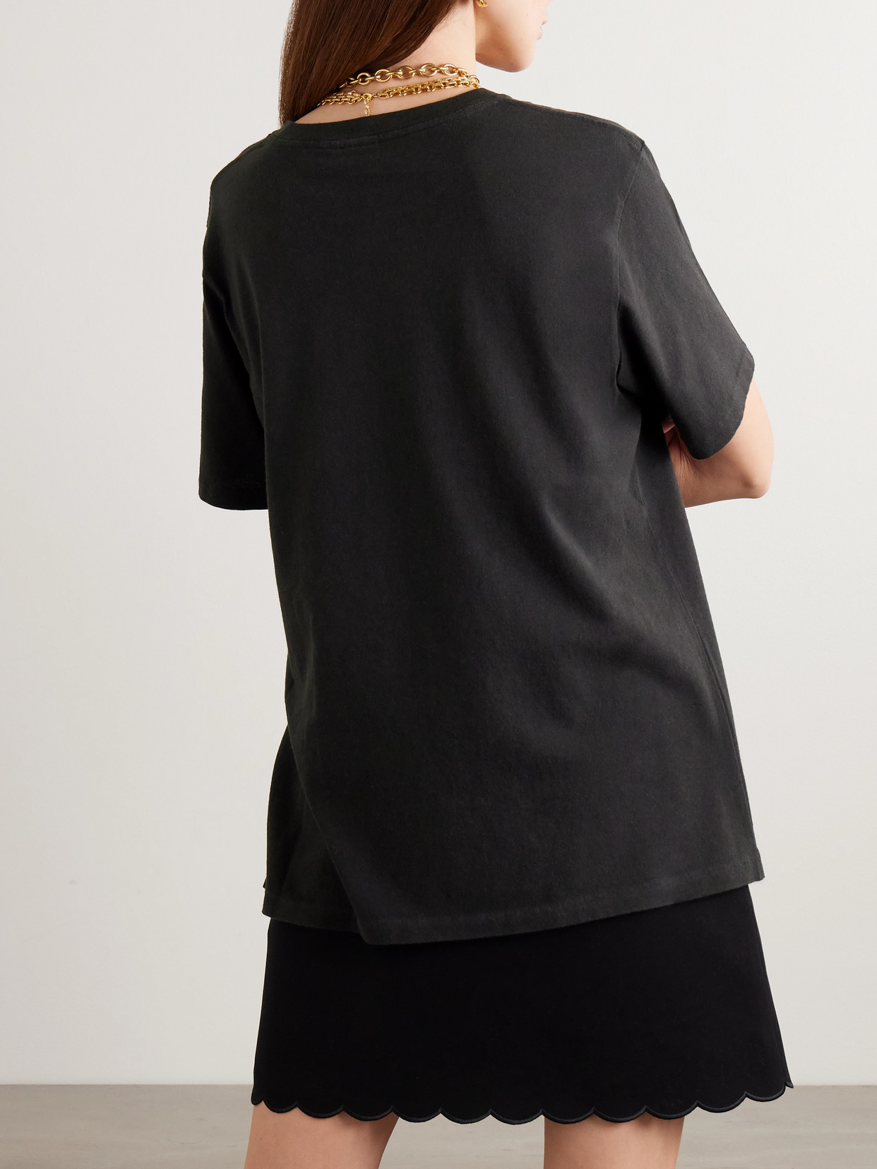 Chloé Printed Organic Cotton-jersey T-shirt In Black