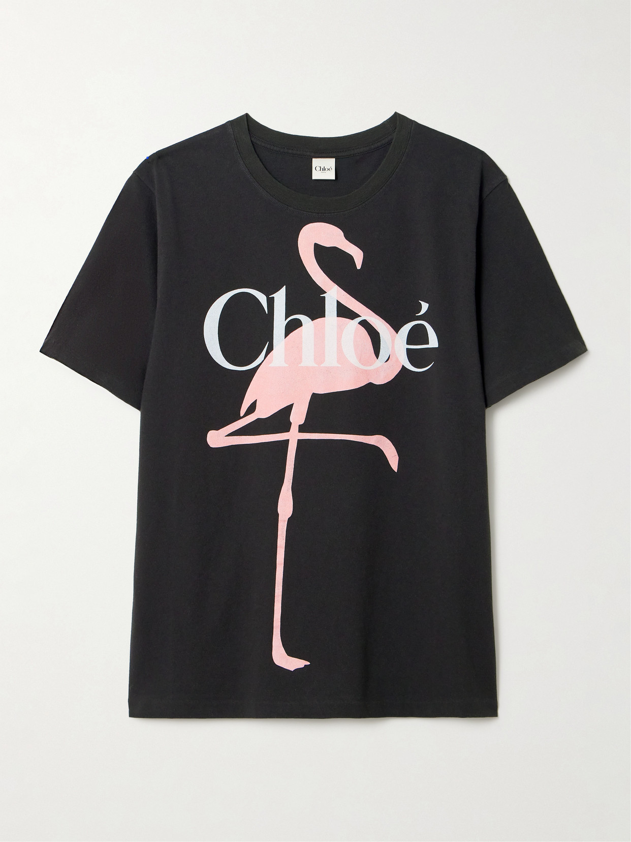 Chloé Printed Organic Cotton-jersey T-shirt In Black