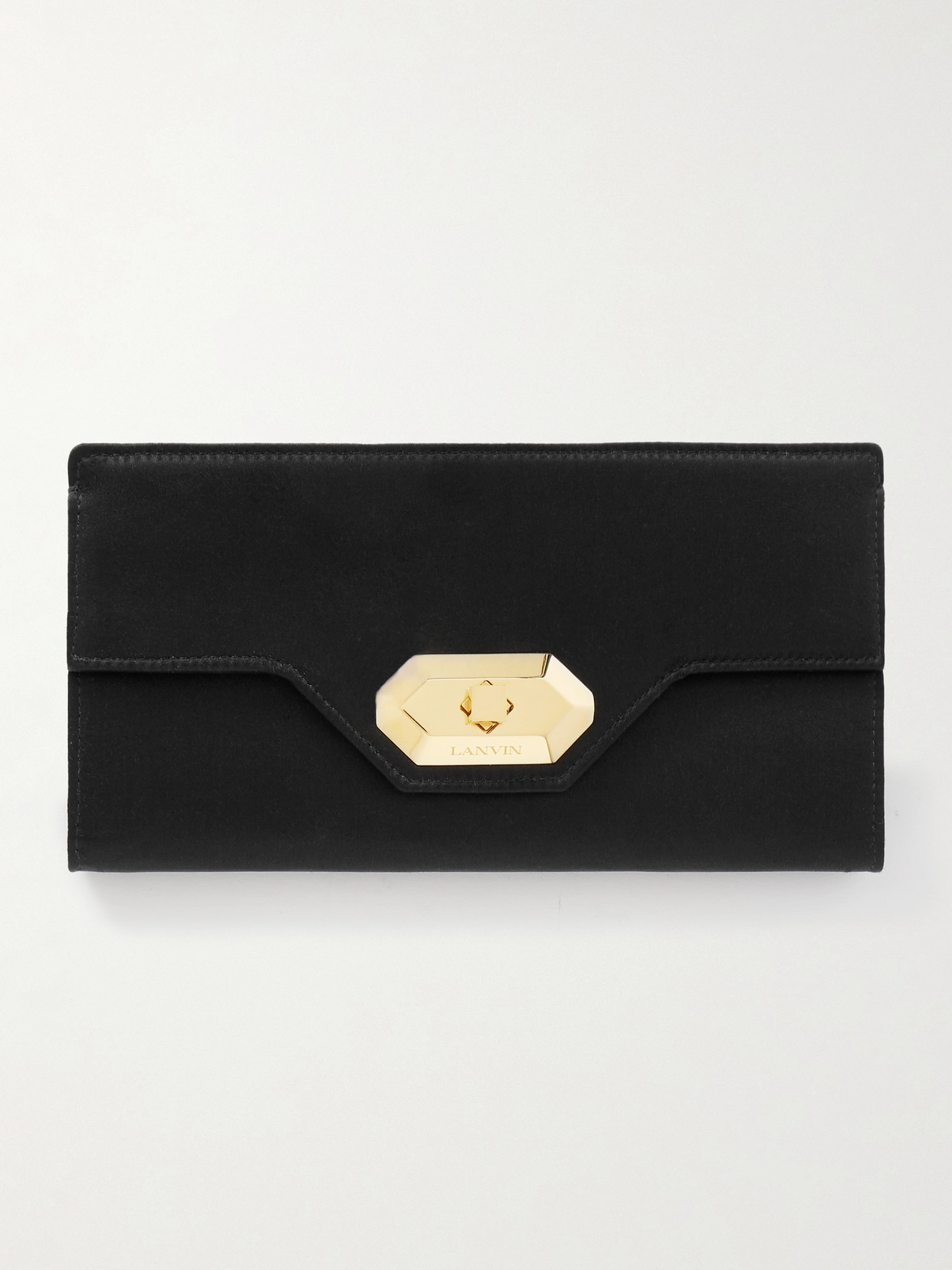 Lanvin Invitation Small Satin Clutch In Black