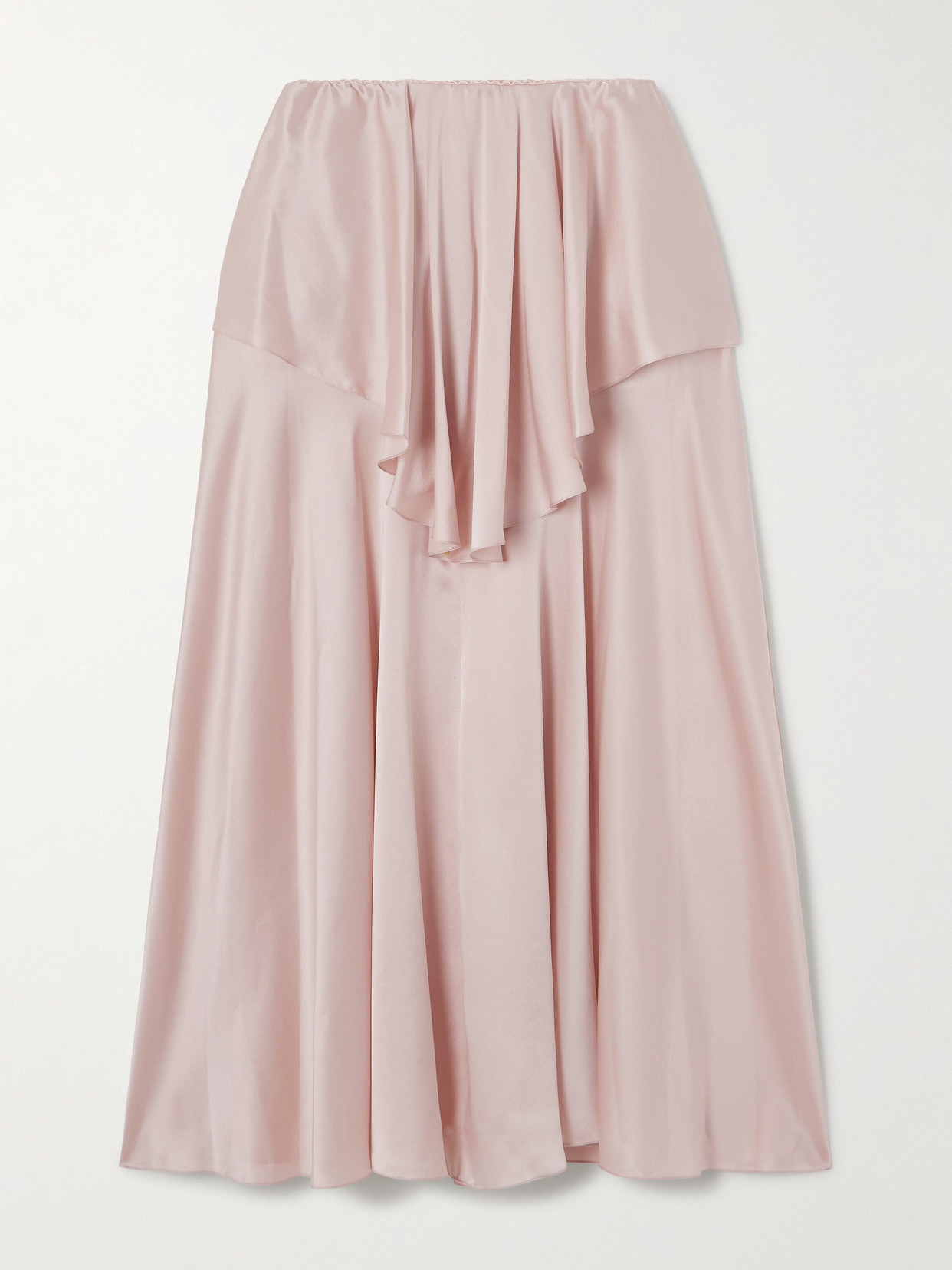 Chloé Layered Silk-satin Midi Skirt In Pink