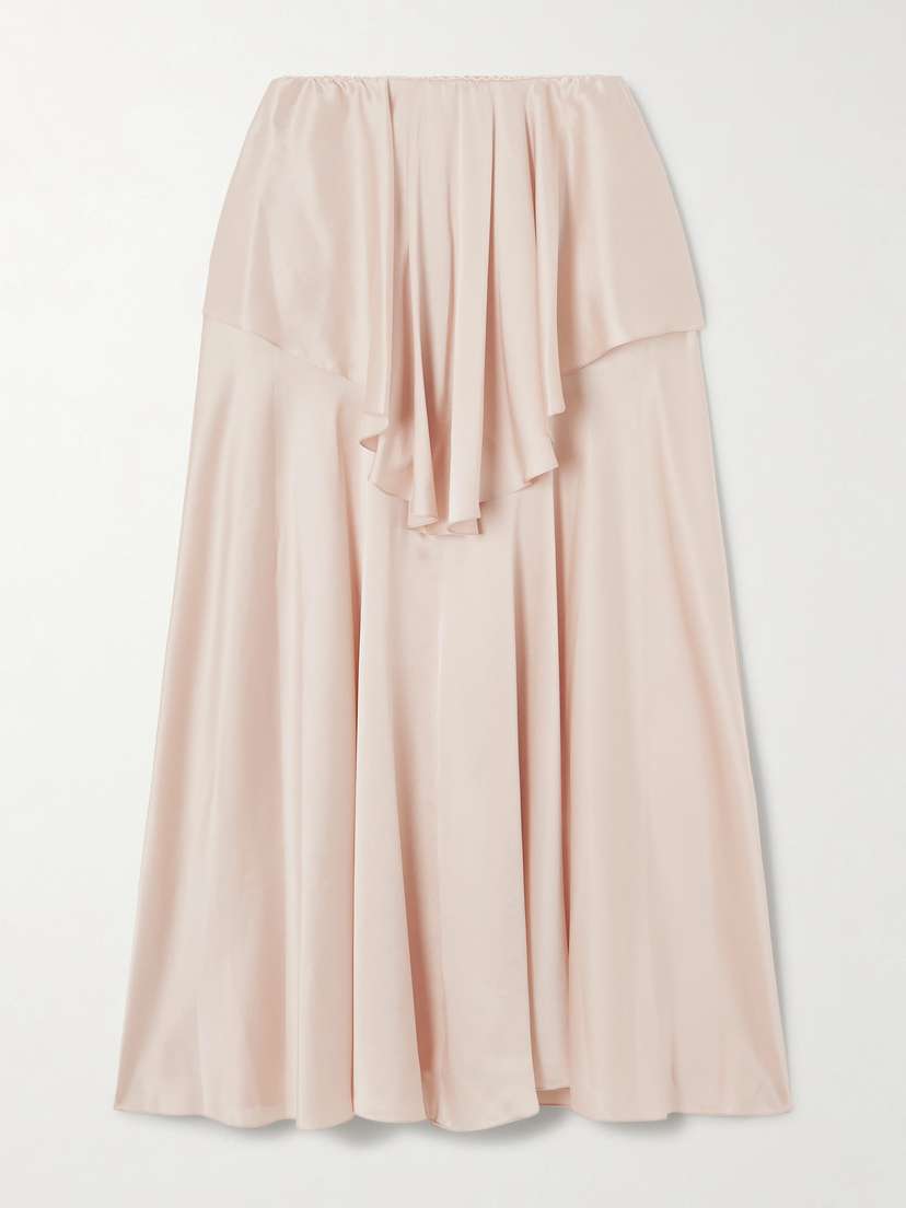 Chloé Layered Silk-satin Midi Skirt