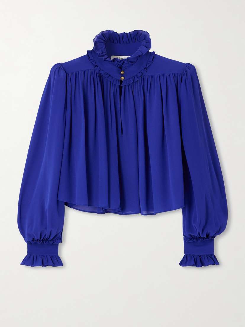 Chloé Ruffled Silk-georgette Blouse