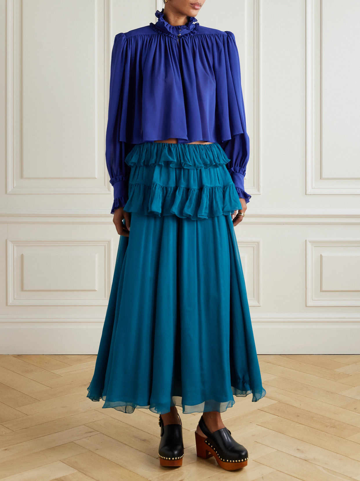 Chloé - Ruffled Silk-Georgette Blouse
