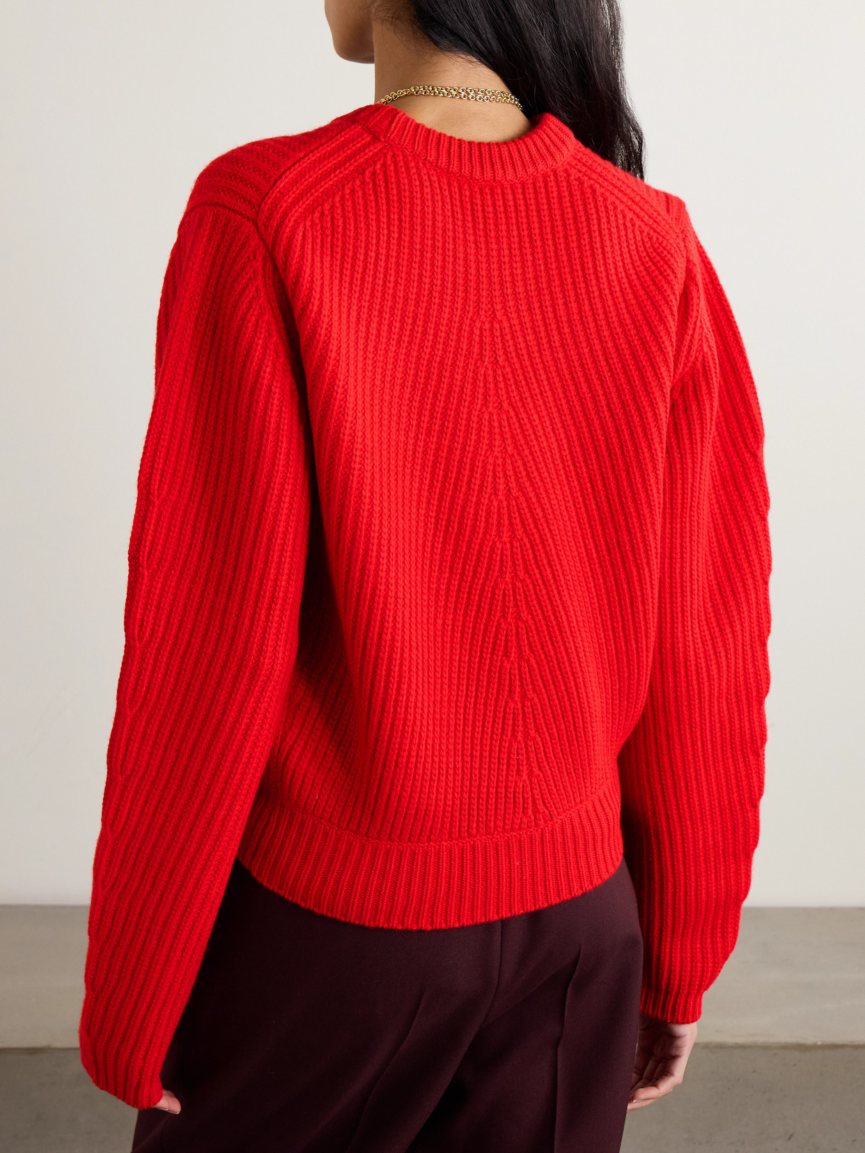 Chloé - Logo-Detailed Ribbed Wool And Cashmere-Blend Sweater