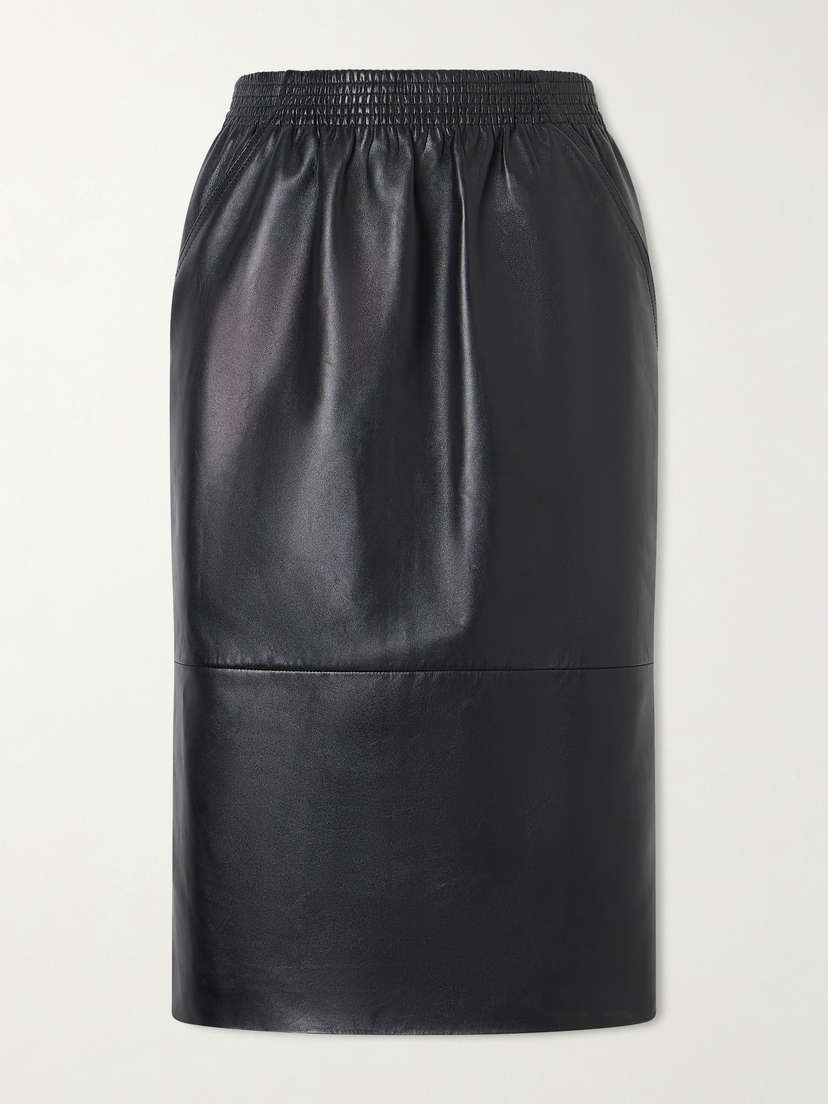 Chloé Gathered Leather Skirt