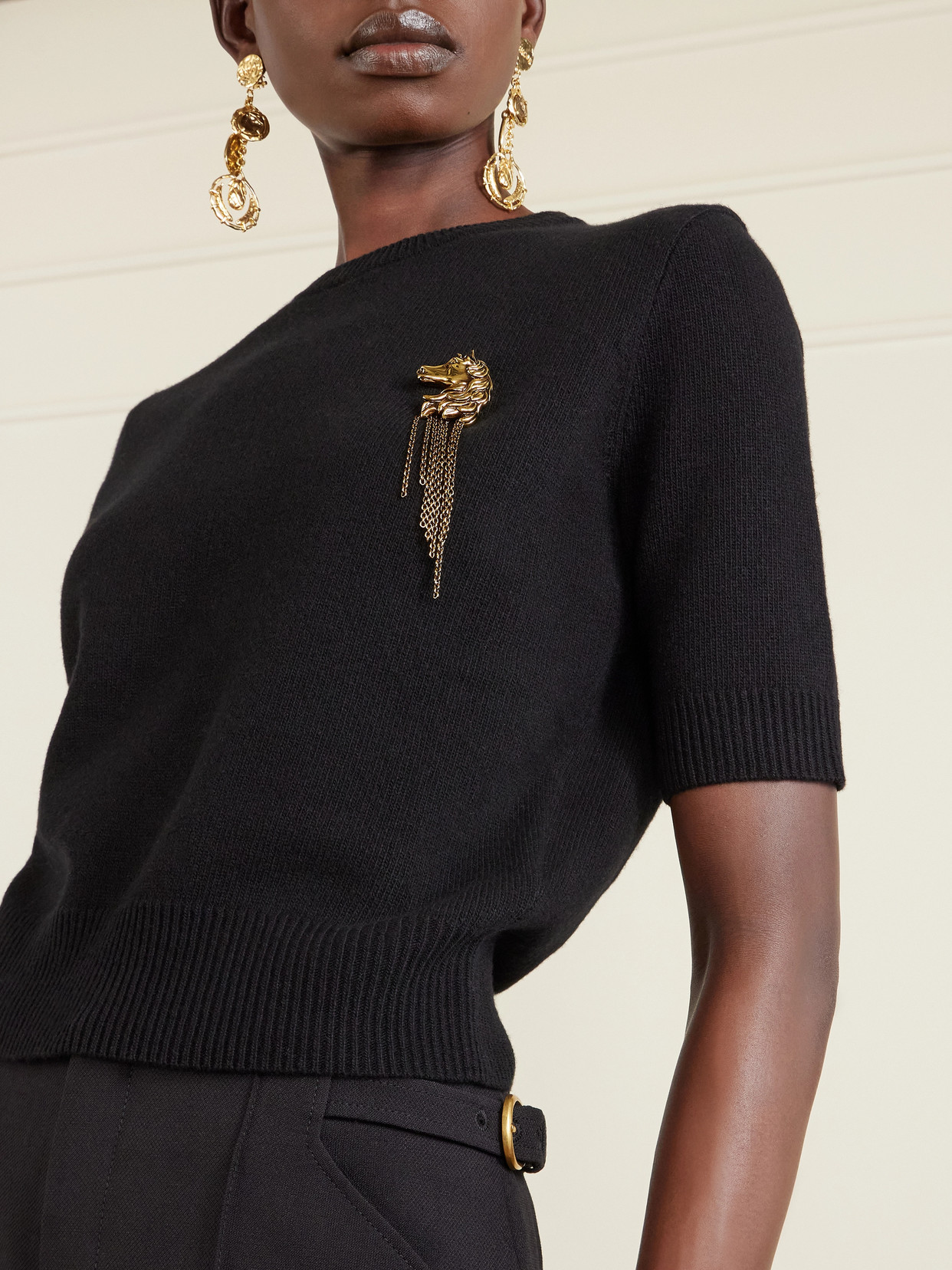 Chloé - Embellished Ribbed Wool And Cashmere-Blend Sweater