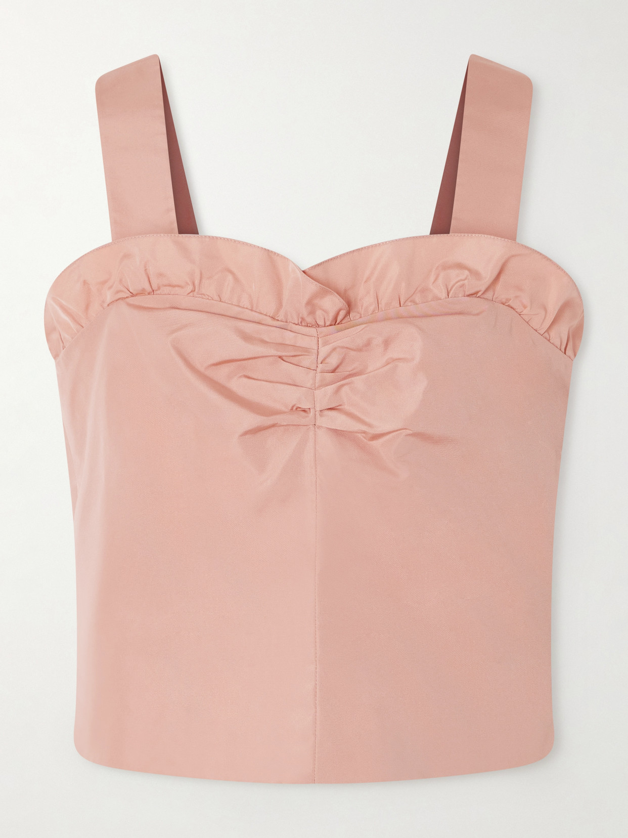 Chloé Cropped Ruffled Taffeta Top In Pink