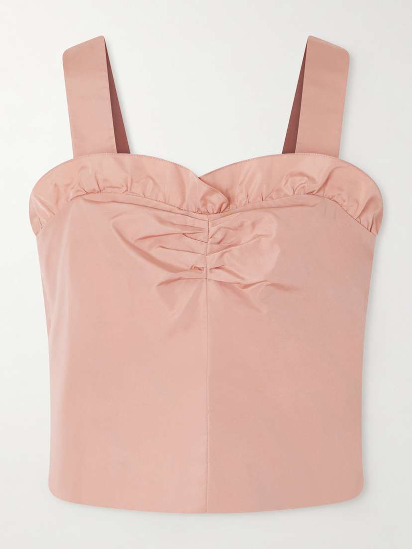 Chloé Cropped Ruffled Taffeta Top