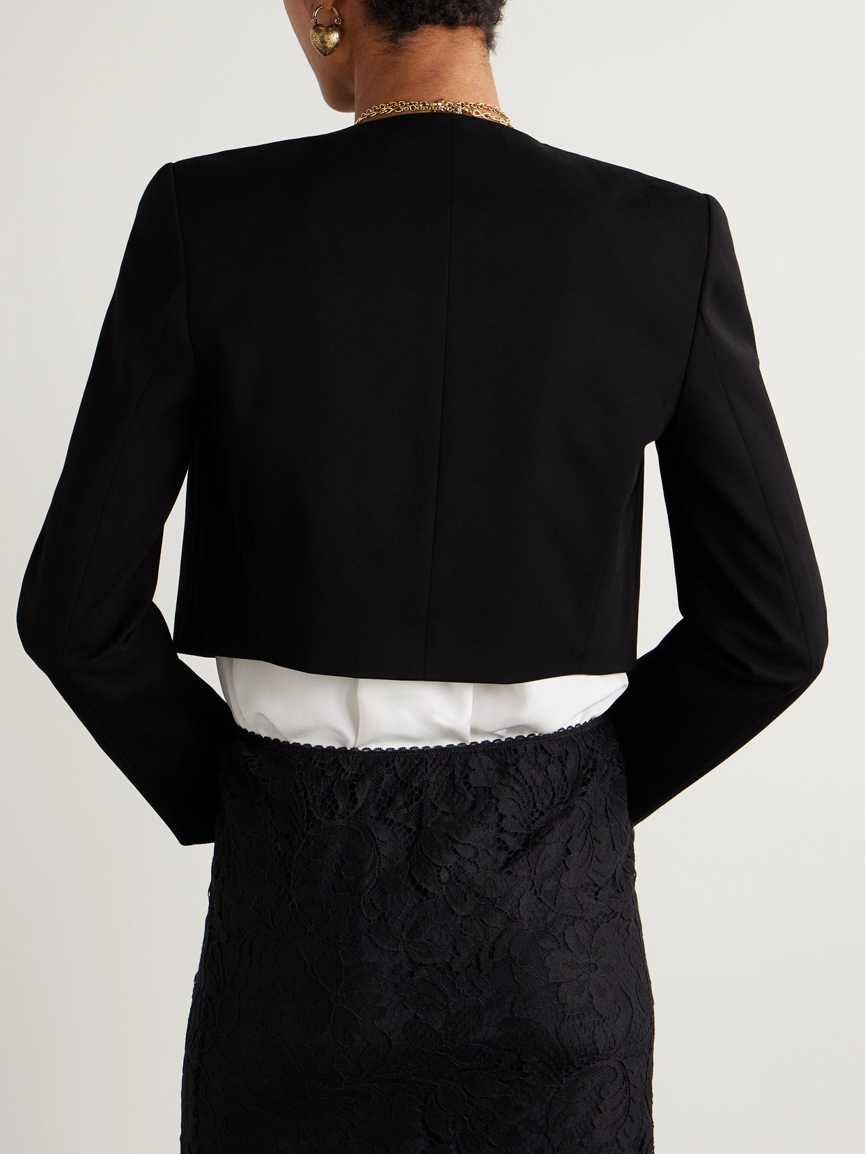 Chloé Cotton-blend Lace Midi Skirt In Black