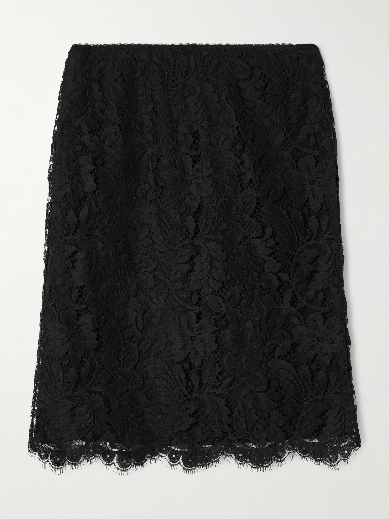 Chloé Cotton-blend Lace Midi Skirt In Black