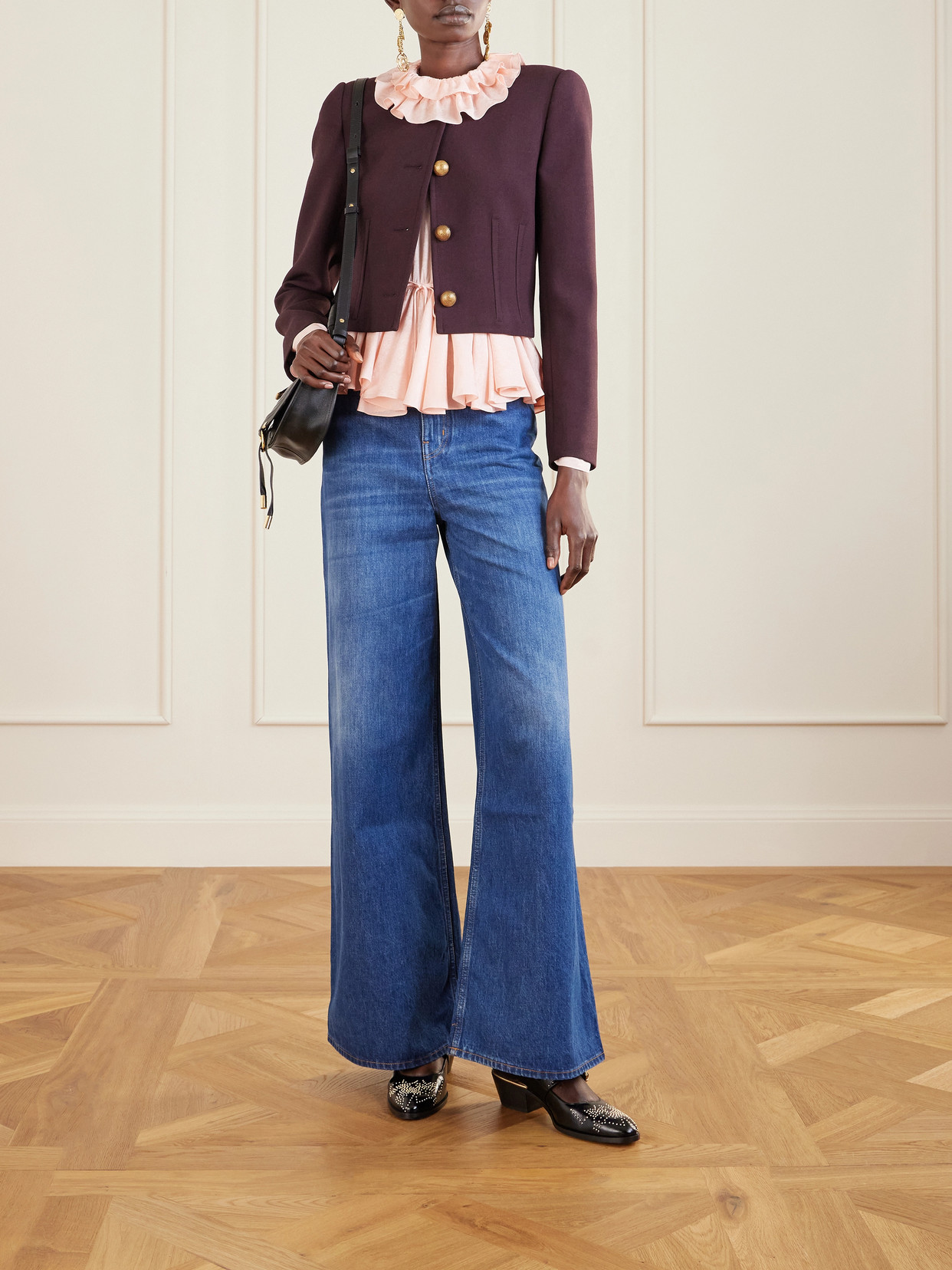 Chloé - Ruffled Tie-Detailed Floral Silk-Jacquard Blouse